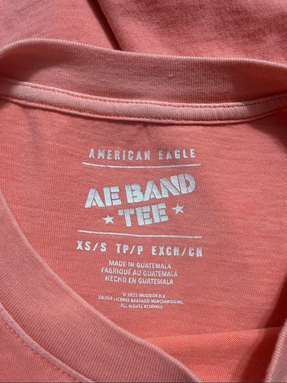 American Eagle AE Band Tee Rolling Stones Size: XS/S Neon Hippie Summer Cotton - Picture 3 of 5